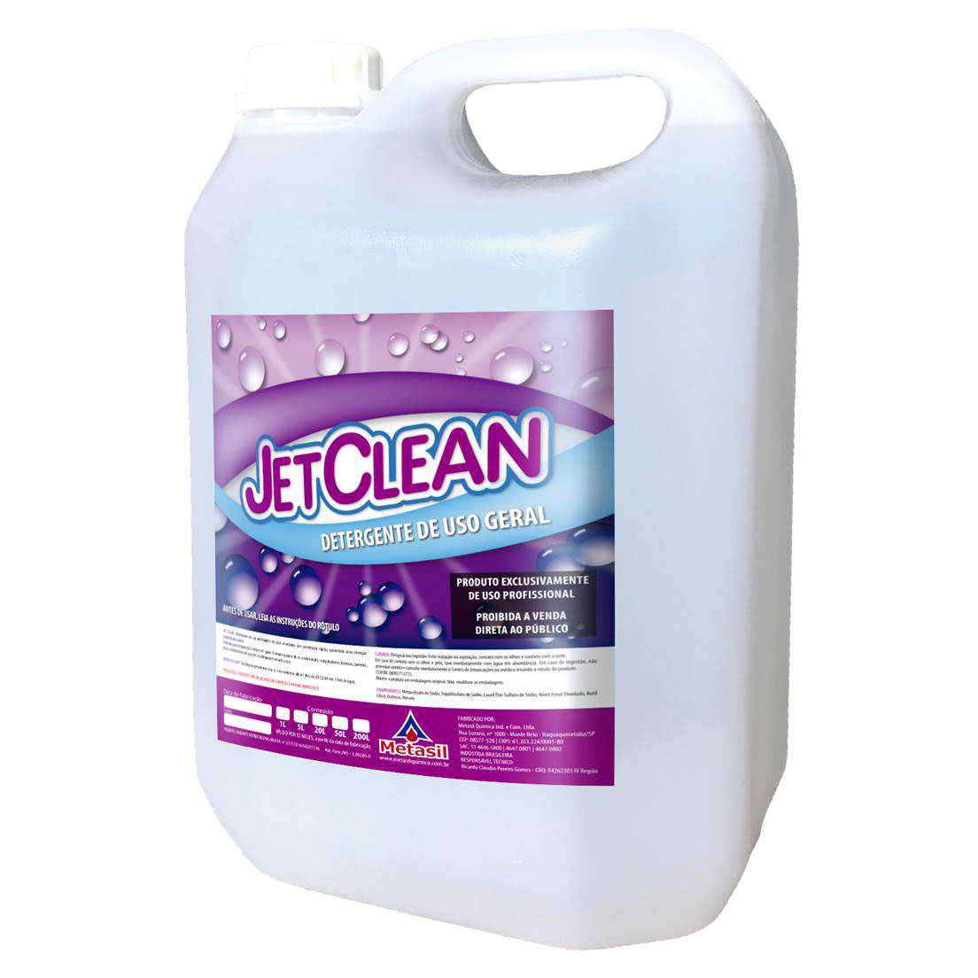 Detergente jet clean limpador multi uso 1 e 5L Metasil